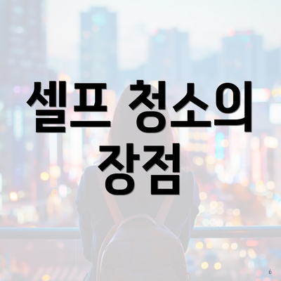 셀프 청소의 장점