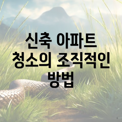 신축 아파트 청소의 조직적인 방법