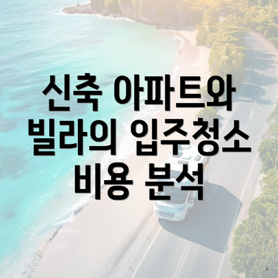 신축 아파트와 빌라의 입주청소 비용 분석