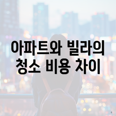 아파트와 빌라의 청소 비용 차이