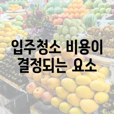 입주청소 비용이 결정되는 요소