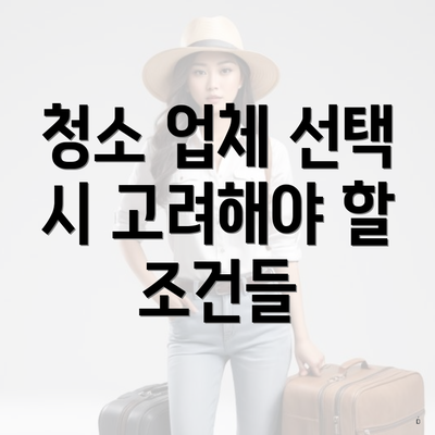 청소 업체 선택 시 고려해야 할 조건들