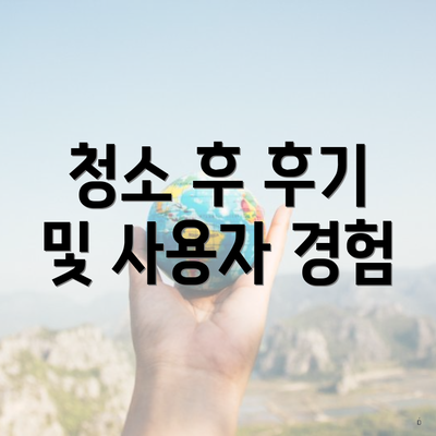 청소 후 후기 및 사용자 경험