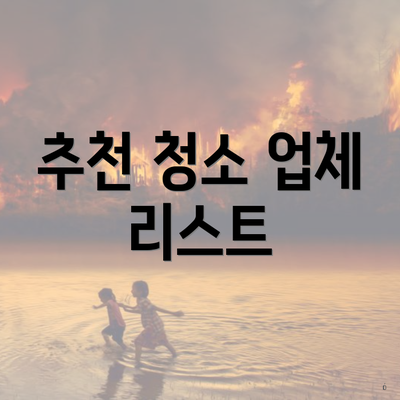 추천 청소 업체 리스트