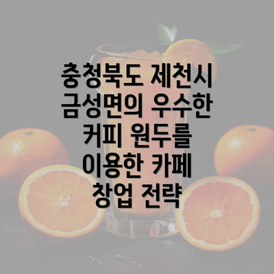 충청북도 제천시 금성면의 우수한 커피 원두를 이용한 카페 창업 전략