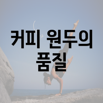 커피 원두의 품질