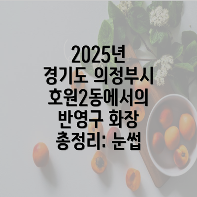 2025년 경기도 의정부시 호원2동에서의 반영구 화장 총정리: 눈썹