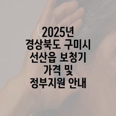 2025년 경상북도 구미시 선산읍 보청기 가격 및 정부지원 안내