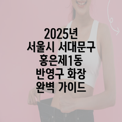 2025년 서울시 서대문구 홍은제1동 반영구 화장 완벽 가이드