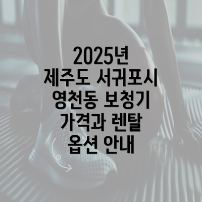 2025년 제주도 서귀포시 영천동 보청기 가격과 렌탈 옵션 안내