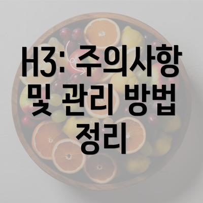 H3: 주의사항 및 관리 방법 정리