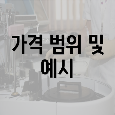 가격 범위 및 예시