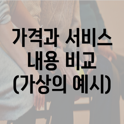 가격과 서비스 내용 비교 (가상의 예시)