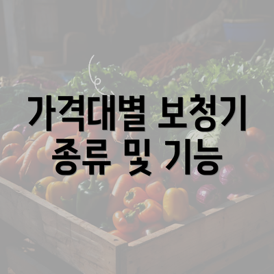 가격대별 보청기 종류 및 기능