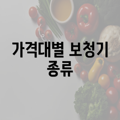 가격대별 보청기 종류