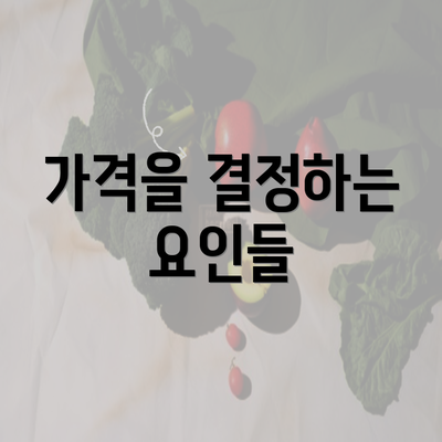 가격을 결정하는 요인들