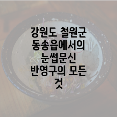 강원도 철원군 동송읍에서의 눈썹문신 반영구의 모든 것