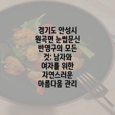 경기도 안성시 원곡면 눈썹문신 반영구의 모든 것: 남자와 여자를 위한 자연스러운 아름다움 관리