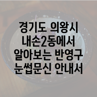 경기도 의왕시 내손2동에서 알아보는 반영구 눈썹문신 안내서