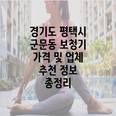 경기도 평택시 군문동 보청기 가격 및 업체 추천 정보 총정리