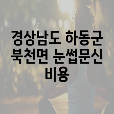 경상남도 하동군 북천면 눈썹문신 비용