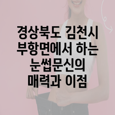 경상북도 김천시 부항면에서 하는 눈썹문신의 매력과 이점