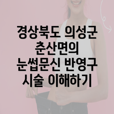 경상북도 의성군 춘산면의 눈썹문신 반영구 시술 이해하기