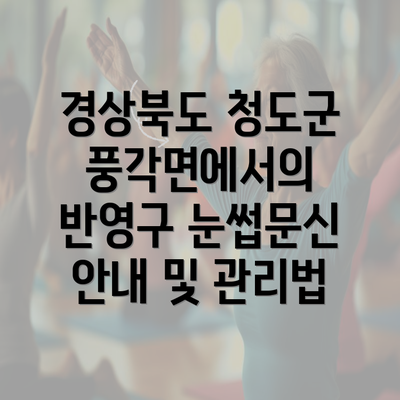 경상북도 청도군 풍각면에서의 반영구 눈썹문신 안내 및 관리법