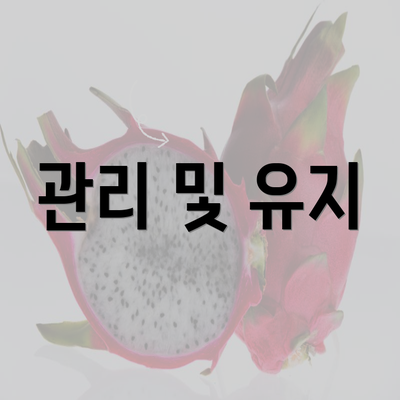 관리 및 유지