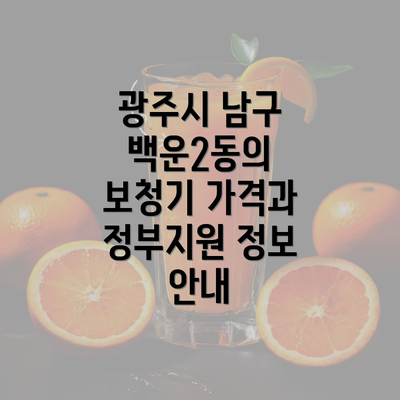 광주시 남구 백운2동의 보청기 가격과 정부지원 정보 안내