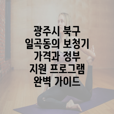 광주시 북구 일곡동의 보청기 가격과 정부 지원 프로그램 완벽 가이드