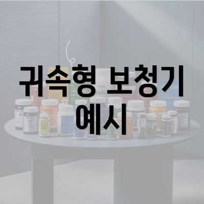 귀속형 보청기 예시