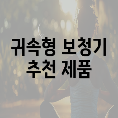 귀속형 보청기 추천 제품