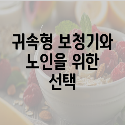 귀속형 보청기와 노인을 위한 선택