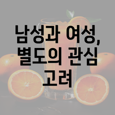 남성과 여성, 별도의 관심 고려