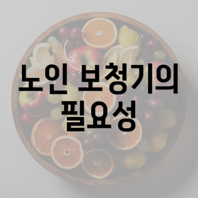 노인 보청기의 필요성