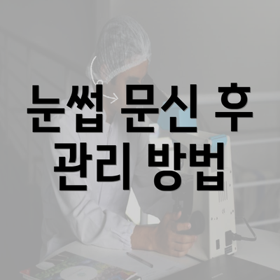 눈썹 문신 후 관리 방법