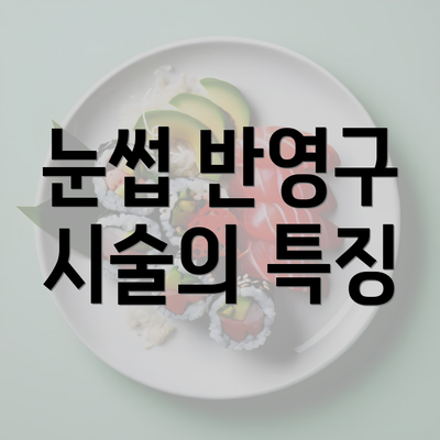 눈썹 반영구 시술의 특징