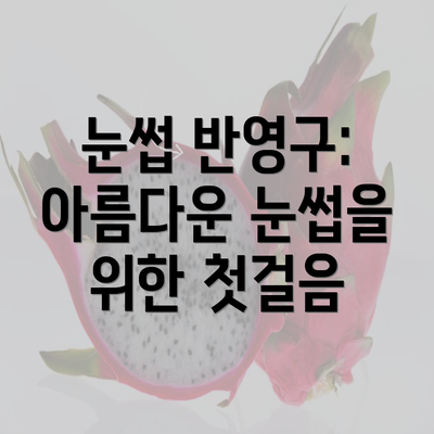 눈썹 반영구: 아름다운 눈썹을 위한 첫걸음