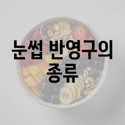 눈썹 반영구의 종류