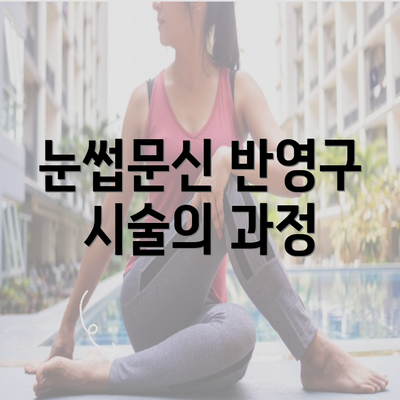 눈썹문신 반영구 시술의 과정