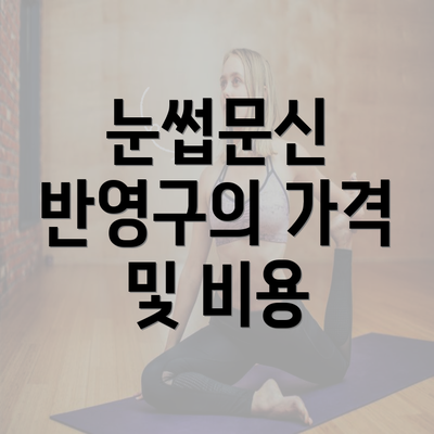 눈썹문신 반영구의 가격 및 비용