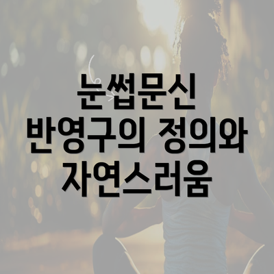 눈썹문신 반영구의 정의와 자연스러움