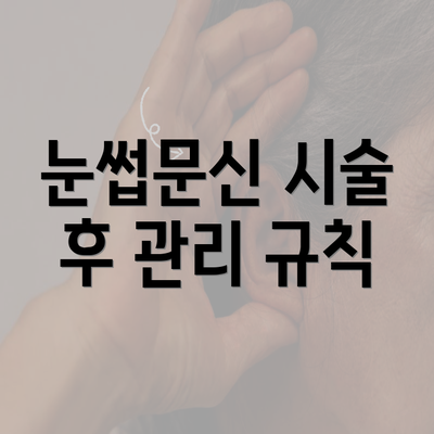 눈썹문신 시술 후 관리 규칙