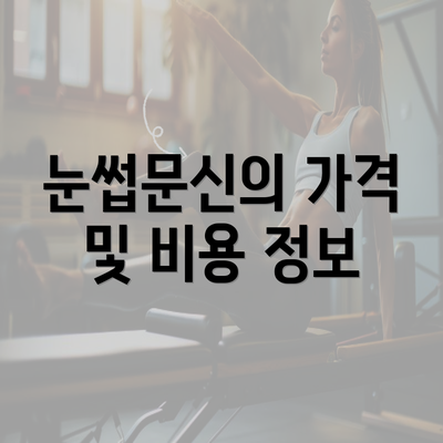 눈썹문신의 가격 및 비용 정보