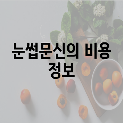 눈썹문신의 비용 정보