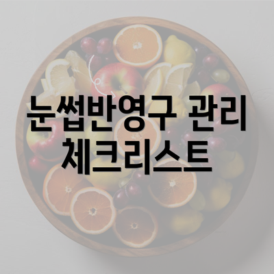 눈썹반영구 관리 체크리스트