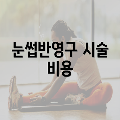 눈썹반영구 시술 비용