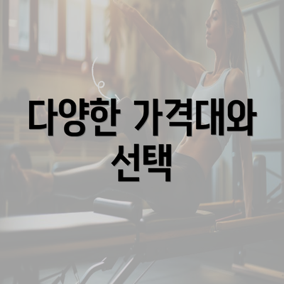 다양한 가격대와 선택