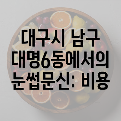 대구시 남구 대명6동에서의 눈썹문신: 비용